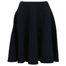 Gonna midi A-Line Akris Punto in lana blu navy