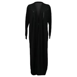 Cardigan lungo a V Ferragamo in lana vergine nera - Salvatore Ferragamo