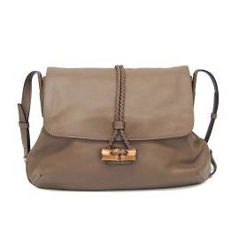Borsa a spalla in pelle da donna Gucci Bamboo 338985