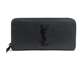Saint Laurent geprägte Leder-Langbörse