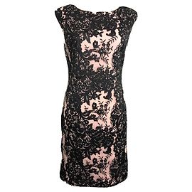 Schwarzes und nude Spitzenkleid von Vera Wang