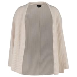 Rippstrick offener Cardigan von Theory aus cremefarbener Wolle
