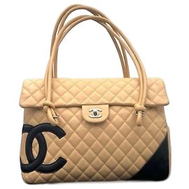 Borsa a tracolla Chanel Cambon CC – Beige e Nero