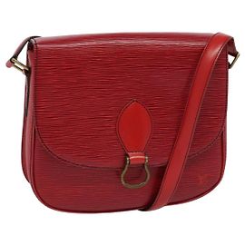 LOUIS VUITTON Bolsa de Hombro Epi Saint Cloud GM Roja M52197 LV Auth ep8256