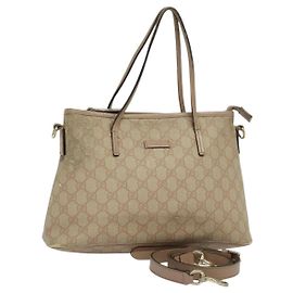 Bolsa de mão GUCCI GG Supreme PVC 2 vias Rosa 353440 Auth BD1945