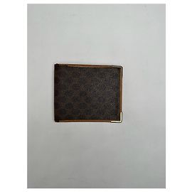 Céline Porta-cartões de couro monograma vintage Celine / Carteira dobrável