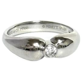 Tiffany & Co Anello in platino con diamanti a goccia doppia Tiffany