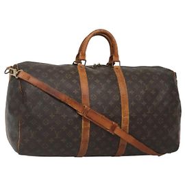 LOUIS VUITTON Monogram Keepall Bandouliere 55 Boston Tasche M41414 LV Auth BD1228