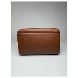 Clutch/Borsa cosmetica vintage in pelle Balenciaga marrone