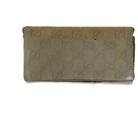 Portafoglio in pelle monogramma vintage Gucci bianco