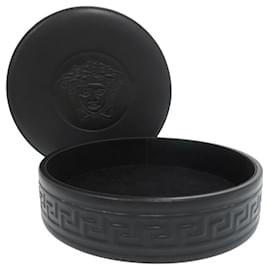 Estuche de joyas de cuero negro Versace