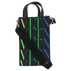 Sac à épaule en toile multicolore noir Valentino Garavani