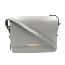 Bolsa de ombro de couro cinza Burberry