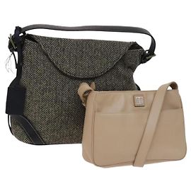 Autre Marque Poro Ralph Lauren Shoulder Bag Wool 2Set Gray Beige Auth bs23987