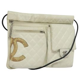 Borsa a Spalla CHANEL in Pelle di Agnello Bianca CC Auth BD1411