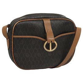 Bolsa de ombro em lona de favo de mel Christian Dior em couro PVC preto Auth mr1164