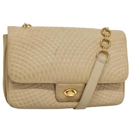 Sac à épaule BALLY en cuir beige Auth BD1284 - Bally
