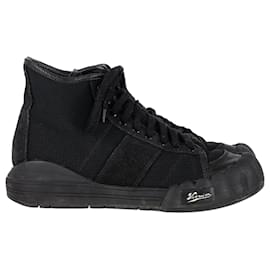 Schwarze Canvas-Hochtop-Sneaker mit Lederbesatz von Visvim Lanier - visvim