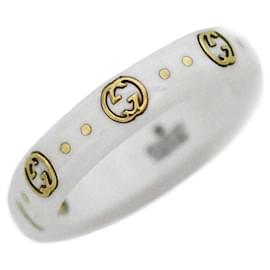 Gucci Icon Band Ring aus Keramik und Gelbgold