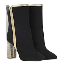 Yves Saint Laurent Loulou 95 Stivaletti in Velluto Nero