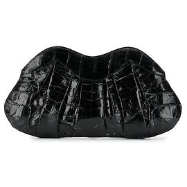 Autre Marque A.N.G.E.L.O. Vintage Cult Clutch de Cocodrilo Negro - Años 2000