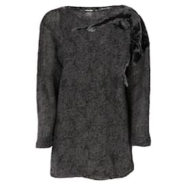 Gianfranco Ferré grauer Woll- und Pelzpullover