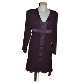 Vestido de seda Costume National Rojo oscuro Talla 42