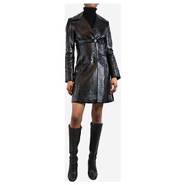 Courreges Abrigo de vinilo negro - talla UK 8