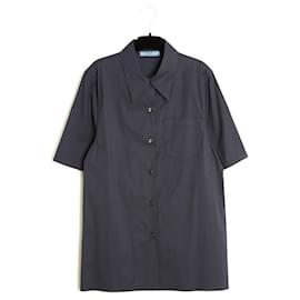 Prada 2020 Top Chemise anthracite FR40 Dark Grey Cotton Top Shirt UK12 US10