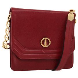Borsa a Spalla Christian Dior in Pelle Oro Rossa Auth KD333