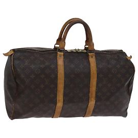 LOUIS VUITTON Monogram Keepall 50 Boston Bag M41426 LV Auth BD1432