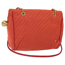 BALLY Borsa a Spalla in Nylon Arancione Oro Auth 116042 - Bally