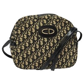 Borsa a spalla in tela Trotter Christian Dior nera Auth BD1782