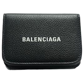Balenciaga Tri-Fold Wallet Black Leather
