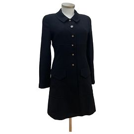 Chaqueta Chanel negra de seda y lana 40