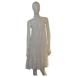 Zara Weißes Baumwollkleid ohne Ärmel Sommer L