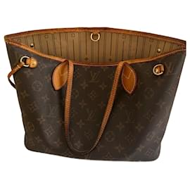 Borsa Louis Vuitton Neverfull Monogram Marrone Scuro
