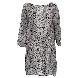 Ba&Sh Mini Kleid mit Leopardenmuster aus brauner Viskose