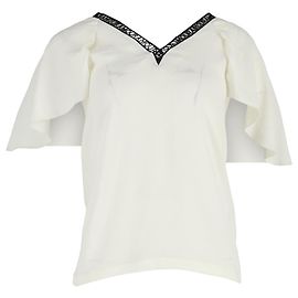 Blusa Maje Amour con escote en V en poliéster crema