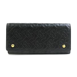 Burberry Black Leather Long Wallet