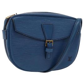 LOUIS VUITTON Borsa a Spalla Epi June Feuille Blu M52155 LV Auth KD477
