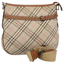 Borsa a spalla Burberry Nova Check Blue Label in tela beige Auth BD1720
