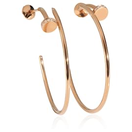 Orecchini a cerchio Juste Un Clou in oro rosa e diamanti modello grande di Cartier