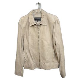 Giacca da motociclista in pelle Ventcouvert Beige