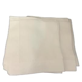 Eri Conjunto de 12 Guardanapos de Linho Branco Bordados à Mão - Autre Marque