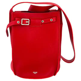 Céline Grande borsa a secchiello in pelle rossa