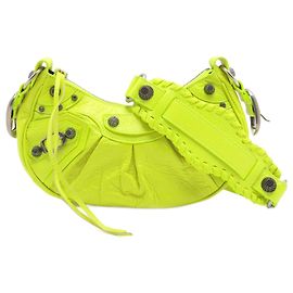 Balenciaga Le Cagole XS Arena Borsa Hobo in Pelle di Agnello 2 Vie Fluo
