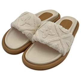 Louis Vuitton Scarpe piatte in tessuto simile a un asciugamano Bliss Comfort 40 Bianco
