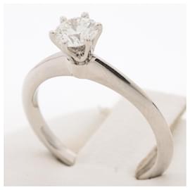 Tiffany & Co Platin-Solitärring mit einem Durchmesser von 15,7 mm