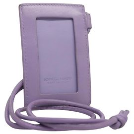 Autre Marque BOTTEGA VENETA MAXI INTRECCIATO Card Case Leather Purple Auth 116058
